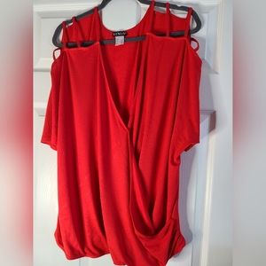 Venus faux wrap top size 1X Red